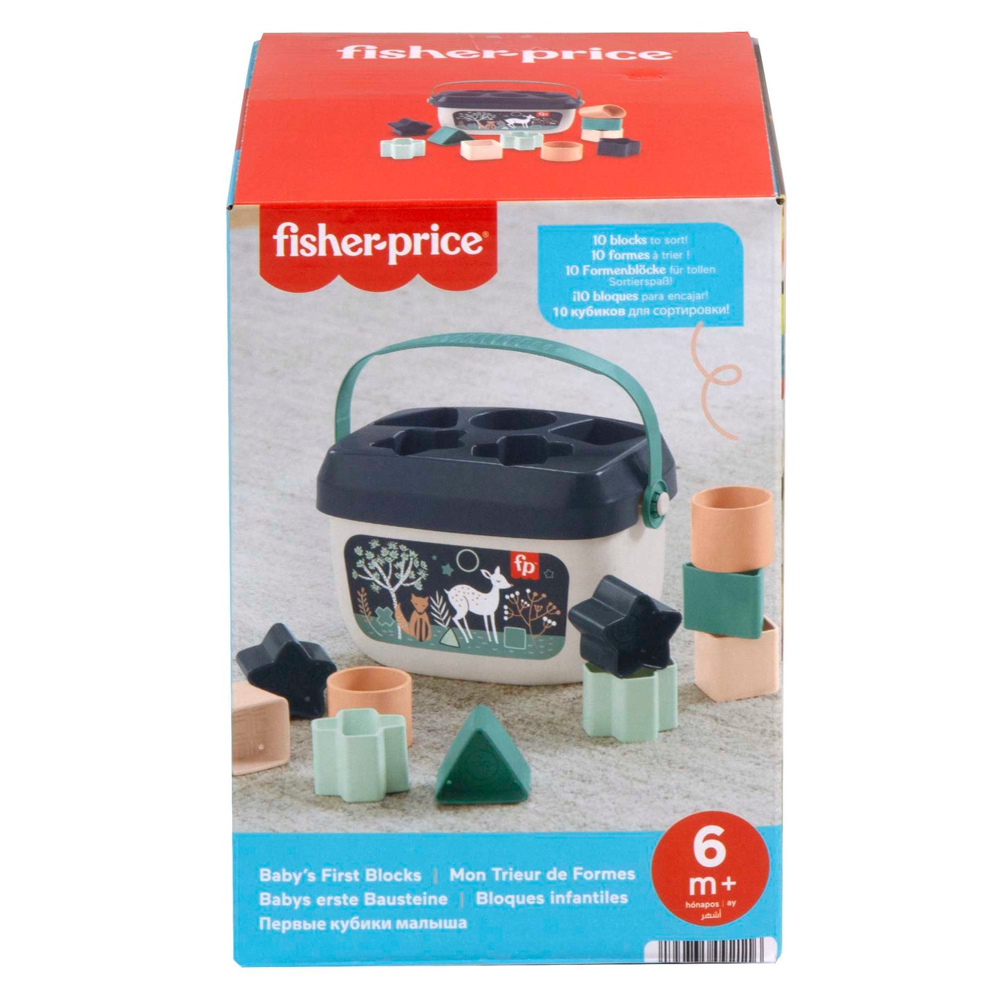 Fisher-Price Baby's First Blocks - Navy Fawn, Shape-Sorting Toy