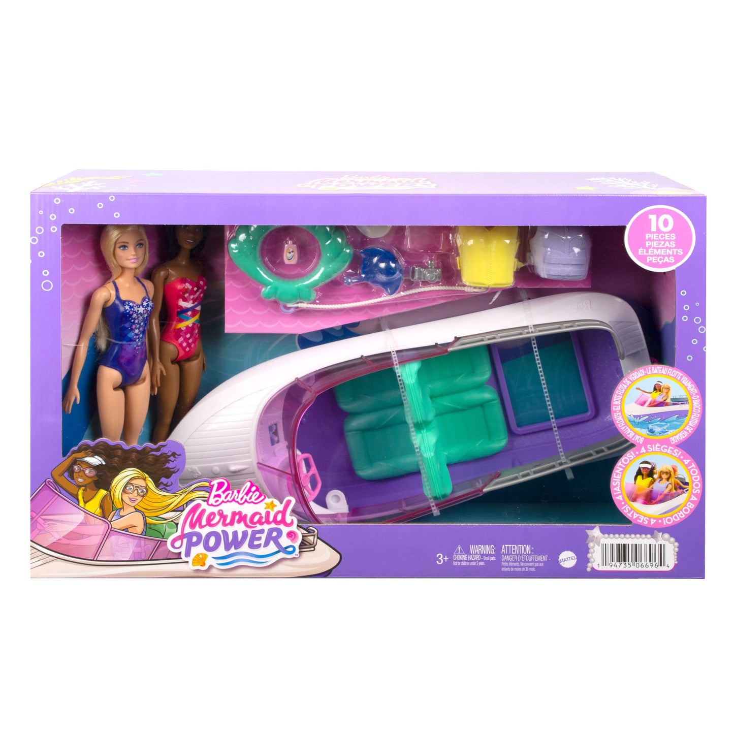 Barbie Mermaid Power ™ Coffret de Jeu Avec Poupées et Bateau