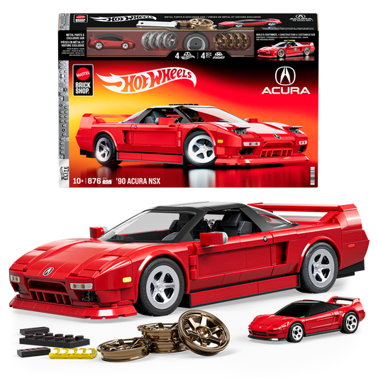 (Sold Out) Mattel Brick Shop Hot Wheels ’90 Acura Nsx Building Toy (876 Pieces), For Collectors
