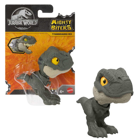Jurassic World Mighty Little Biters Dinosaur Toy With Bite Action, Eye Change, Collectible Figure
