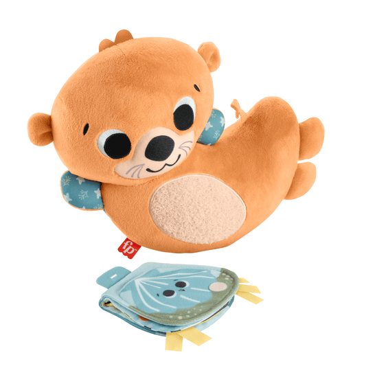 Fisher-Price 2-in-1 Rockin’ Tummy Time Otter, Plush Baby Sensory Toy For Tummy Time