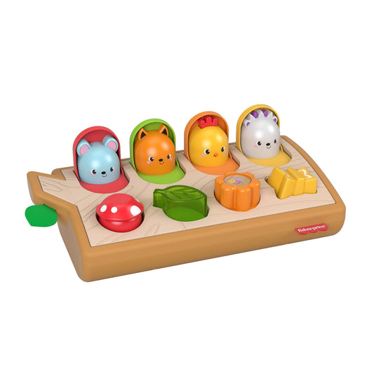 Fisher-Price Hide & Peek Pop-Up Animal-Themed Baby Sensory Activity Toy With Wood & Sounds