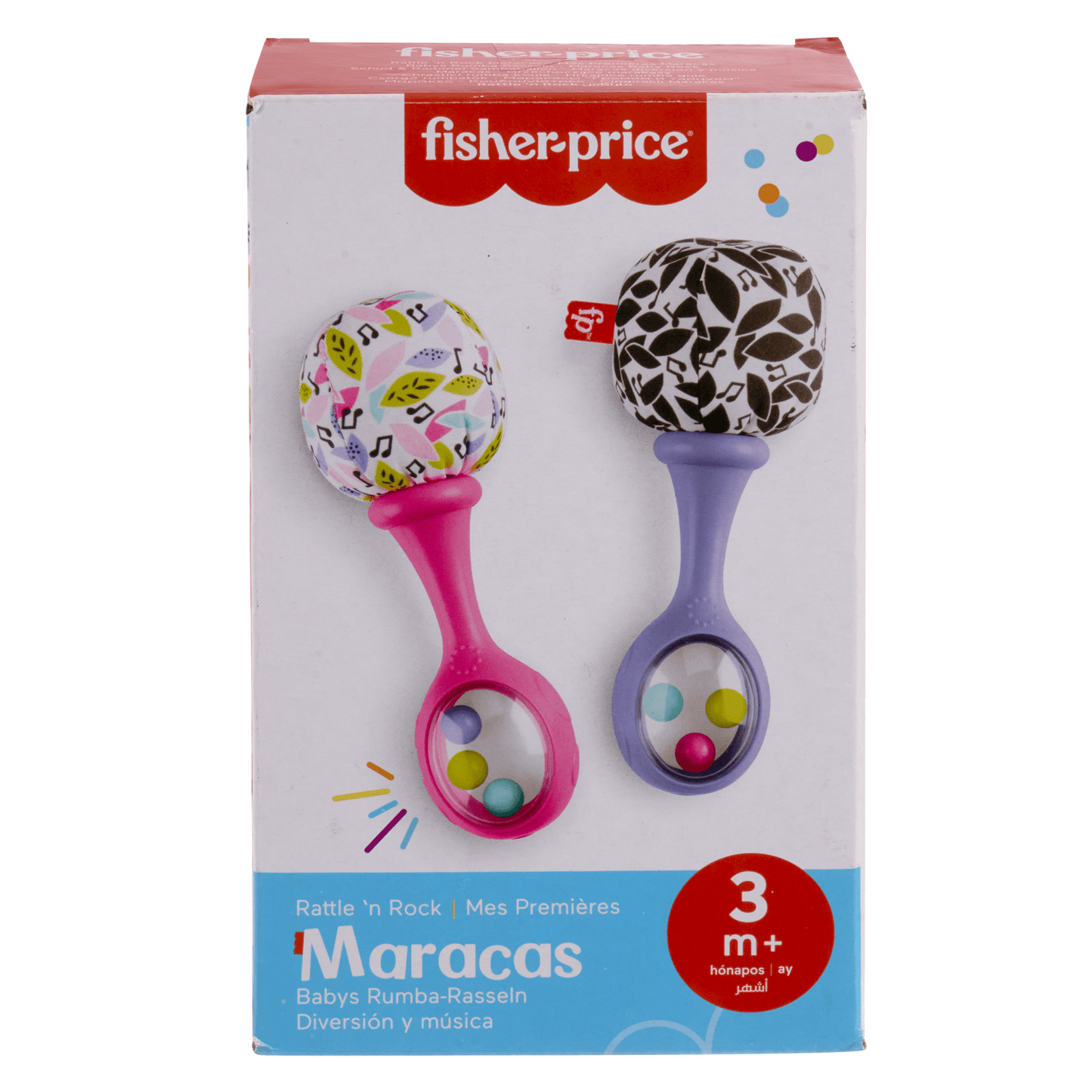 Fisher-Price Rattle ‘n Rock Maracas Set Of 2 Baby Rattles, Newborn Toys, Pink